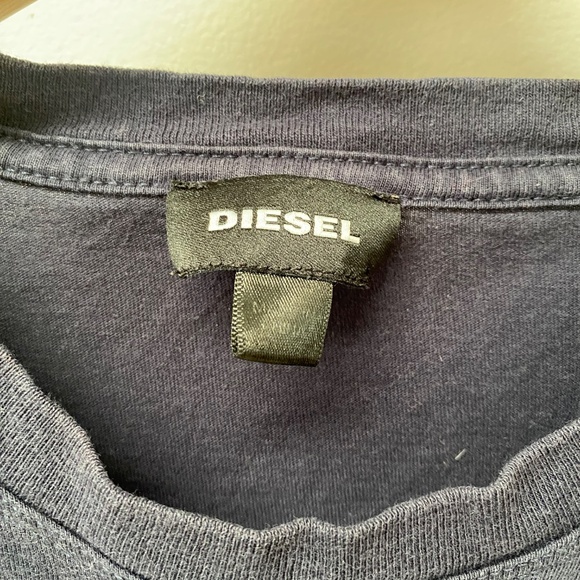 Diesel Short Sleeves Cotton Navy Basic Summer T-shirt With Logo Size S - Picture 2 of 7